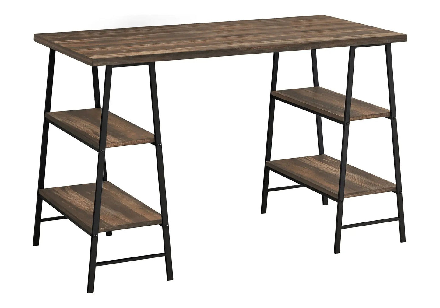 Industrial Computer Desk with Shelves for Home