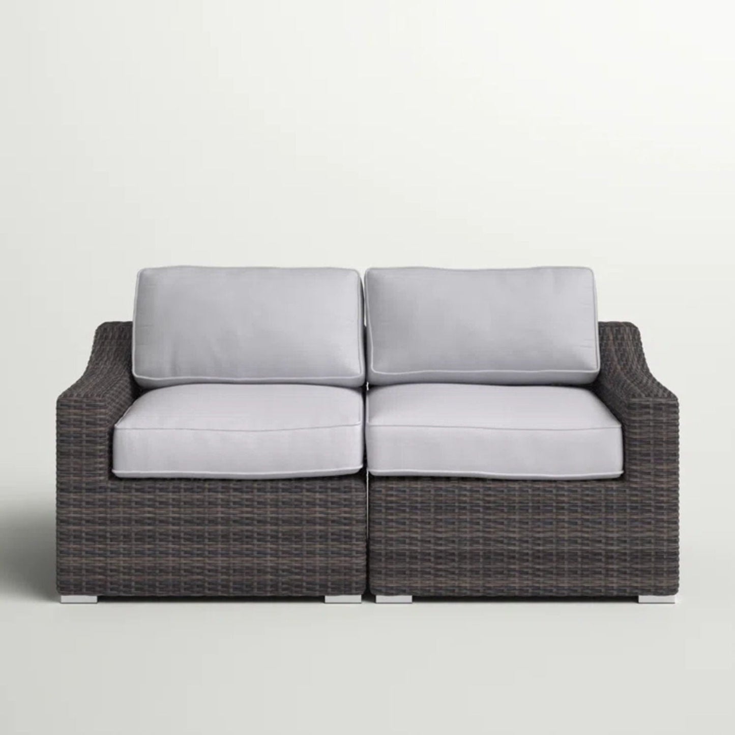 Modern Aluminum Outdoor Loveseat And Cushions