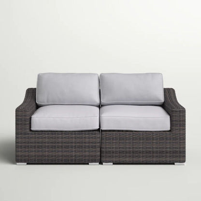 Modern Aluminum Outdoor Loveseat And Cushions