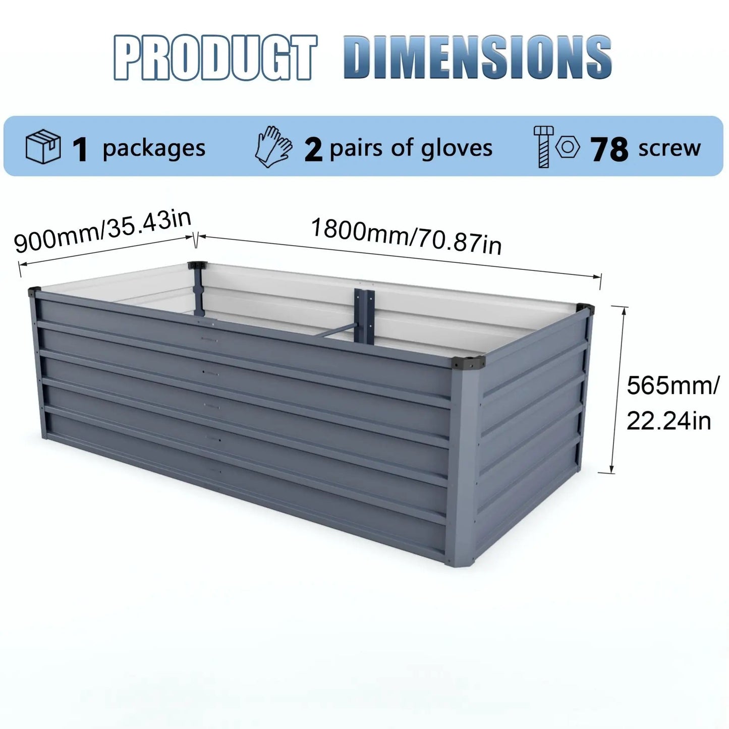 Large Garden Bed for Outdoor Steel Construction