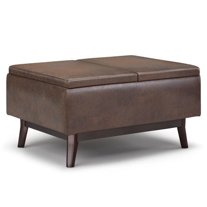 Owen Tray Top Small Coffee Table Storage Ottoman