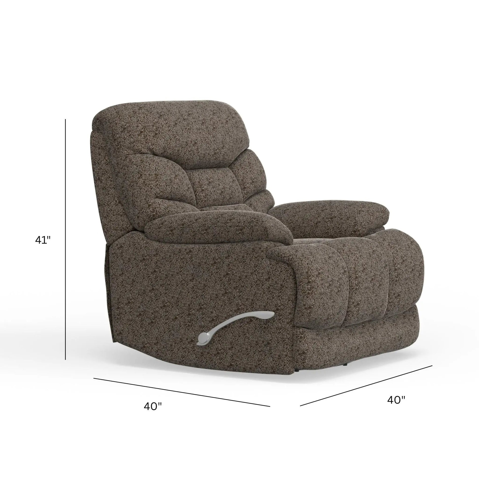 Swivel Glider Recliner brown textured fabric with metal lever Unique Piece Furniture on Tampa Home & Garden Store