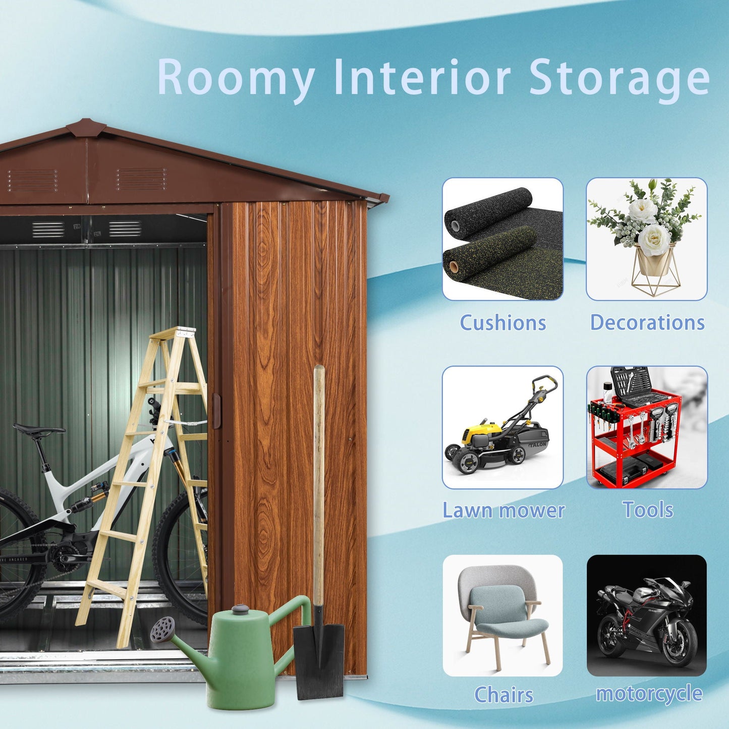 Outdoor Metal Storage Shed And Floor Base