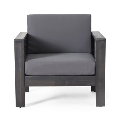 Slat Design Club Chair with Cushions, dark gray cushions, HouseOfZazla outdoor chair on Tampa Home & Garden Store