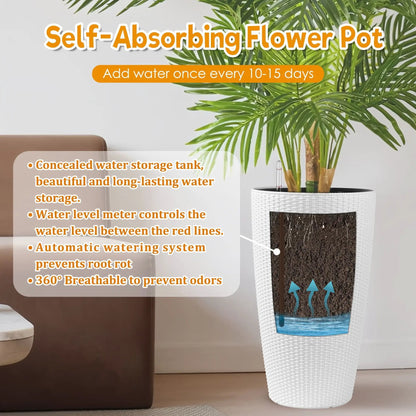 Tall Planters Set with Water Level Monitor