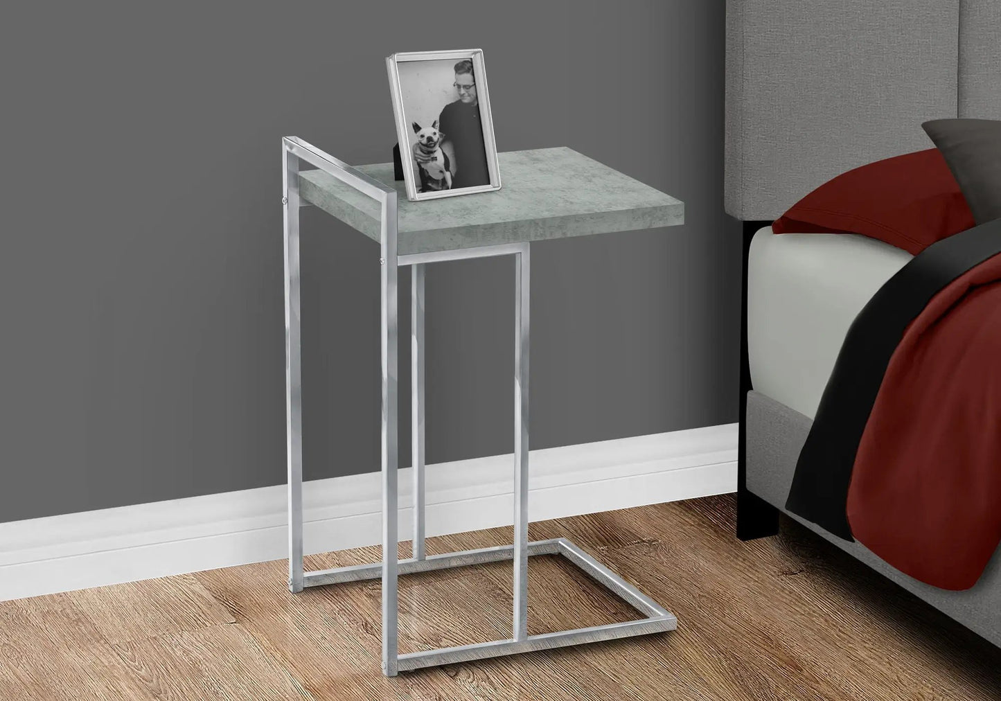 C Shaped Accent Table for Sofas and Beds Modern