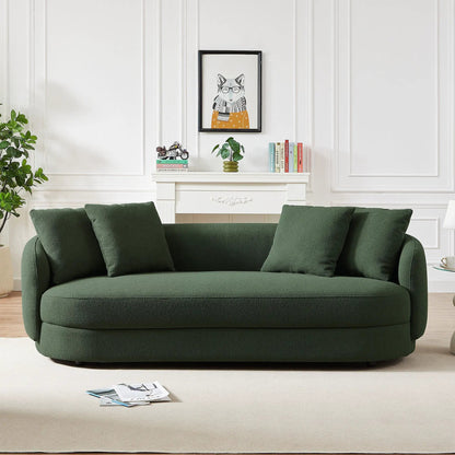 Dylan Modern French Boucle Sofa in dark green boucle, stationary sofa by Unique Piece Furniture on Tampa Home & Garden Store