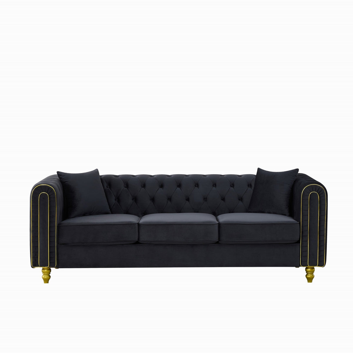 Modern Velvet Chesterfield Loveseat Sofa