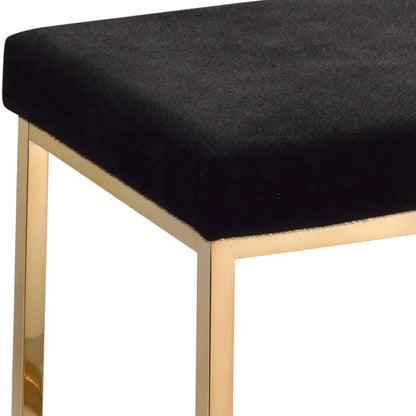 Boice bench black upholstered seat with gold-tone metal legs Unique Piece Furniture on Tampa Home & Garden Store