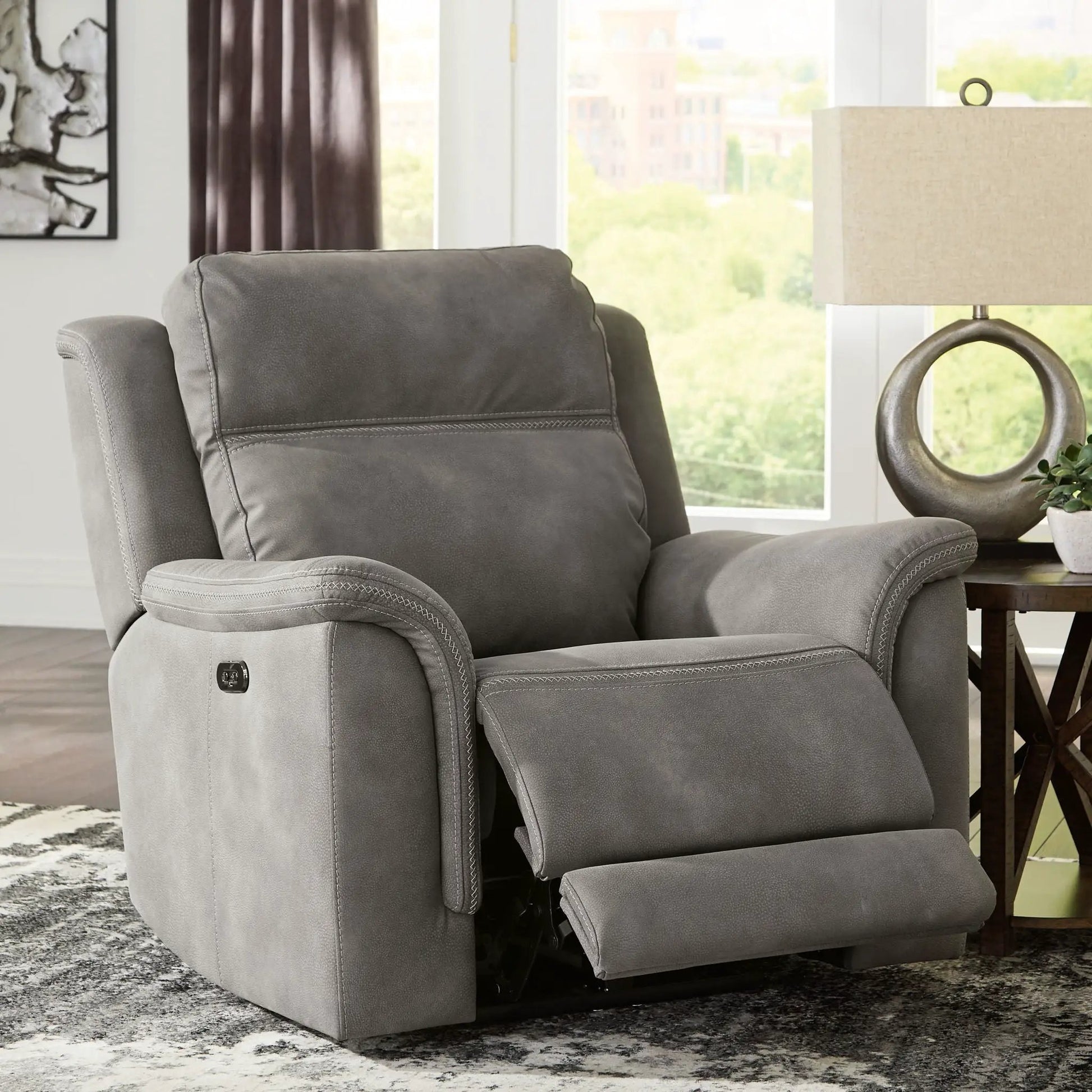Next-Gen Durapella Power Recliner gray fabric by Unique Piece Furniture on Tampa Home & Garden Store