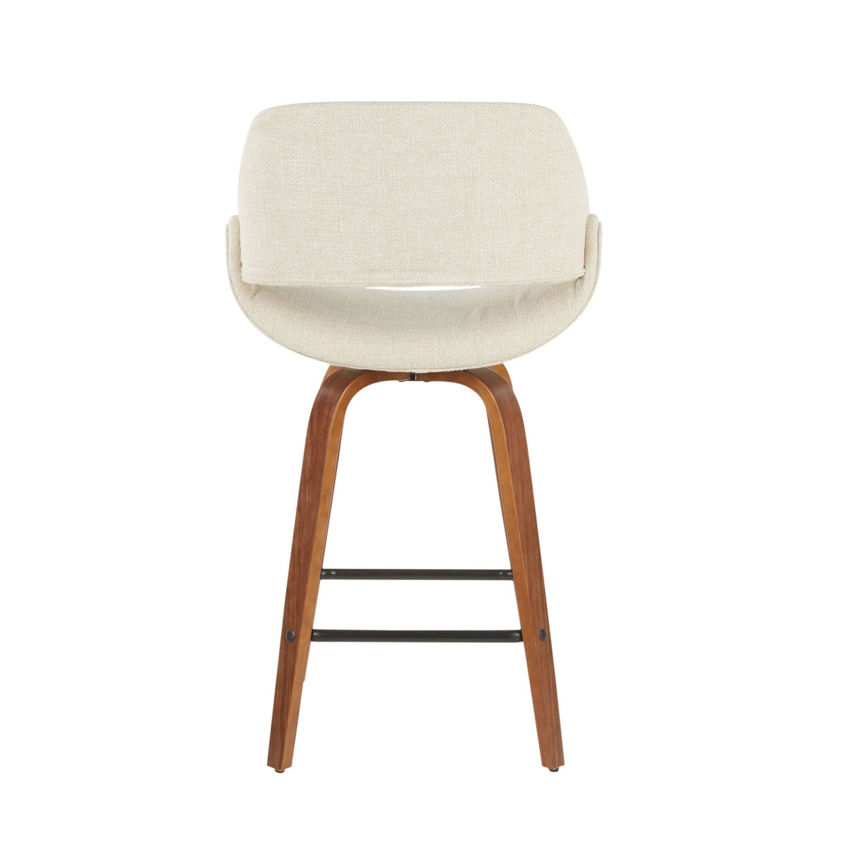 Fabrico mid-century counter stool beige fabric upholstered seat with wood legs by HouseOfZazla on Tampa Home & Garden Store