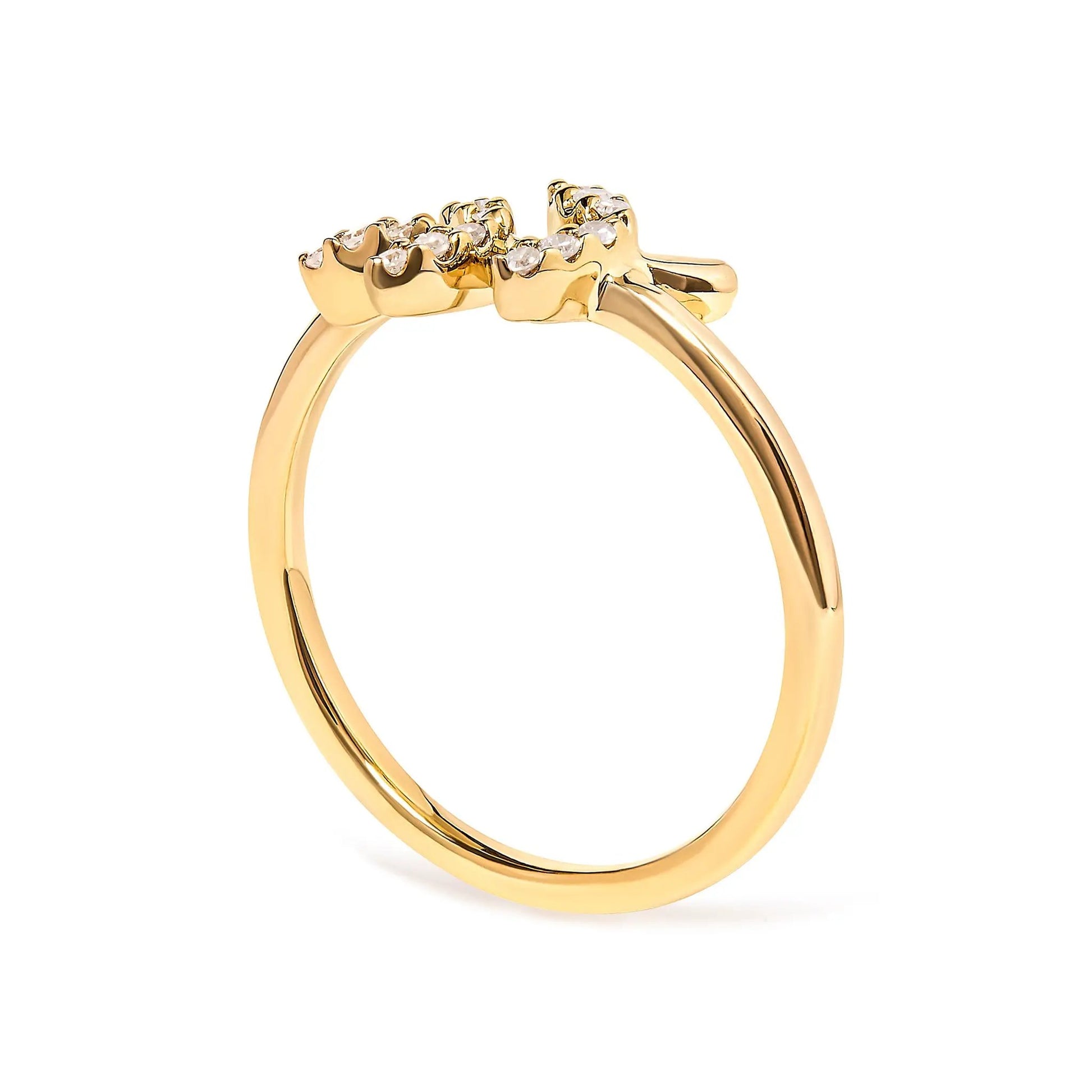 10K yellow gold leaf and branch diamond ring, 1/10 cttw, size 7, Bids.com on Tampa Home & Garden Store