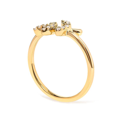 10K yellow gold leaf and branch diamond ring, 1/10 cttw, size 7, Bids.com on Tampa Home & Garden Store