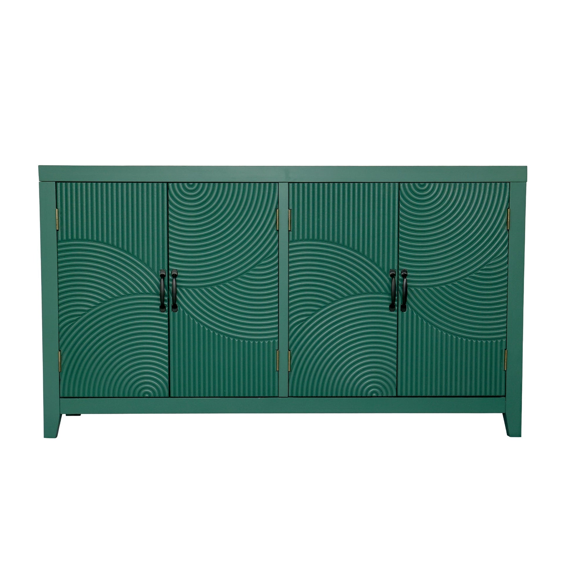 59in green accent cabinet with 4 ribbed doors, mid-century modern buffet by HouseOfZazla on Tampa Home & Garden Store