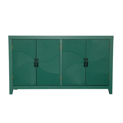 59in green accent cabinet with 4 ribbed doors, mid-century modern buffet by HouseOfZazla on Tampa Home & Garden Store