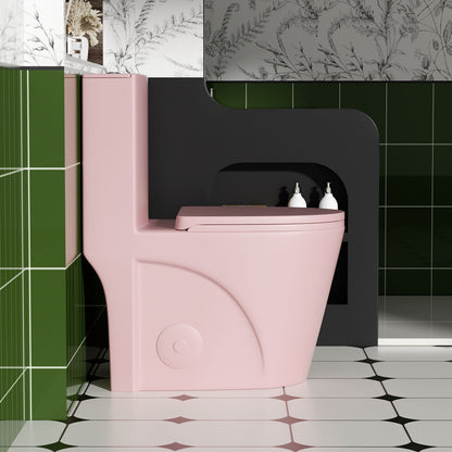 Pink 1-piece toilet with Tornado Flush and Dual Flush, ADA-height by HouseOfZazla on Tampa Home & Garden Store