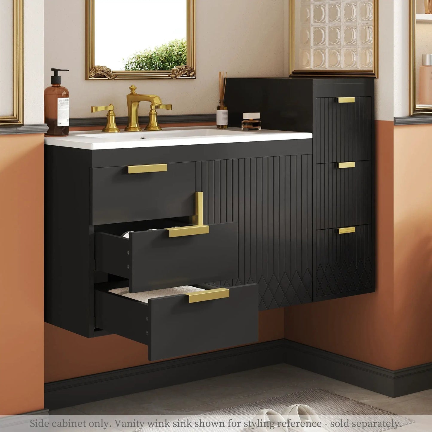 Modern Wall Mounted Floating Cabinet with Drawers