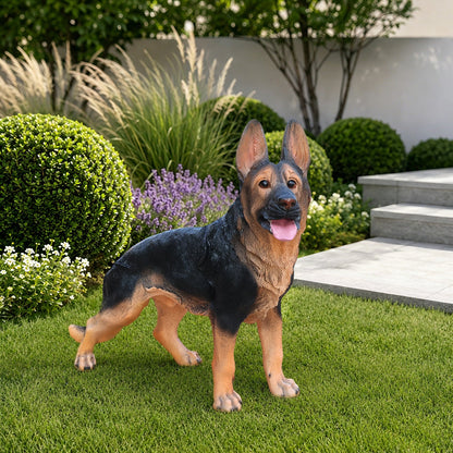 Outdoor German Shepherd Dog statue greeter for garden decor by HouseOfZazla, life-size on Tampa Home & Garden Store