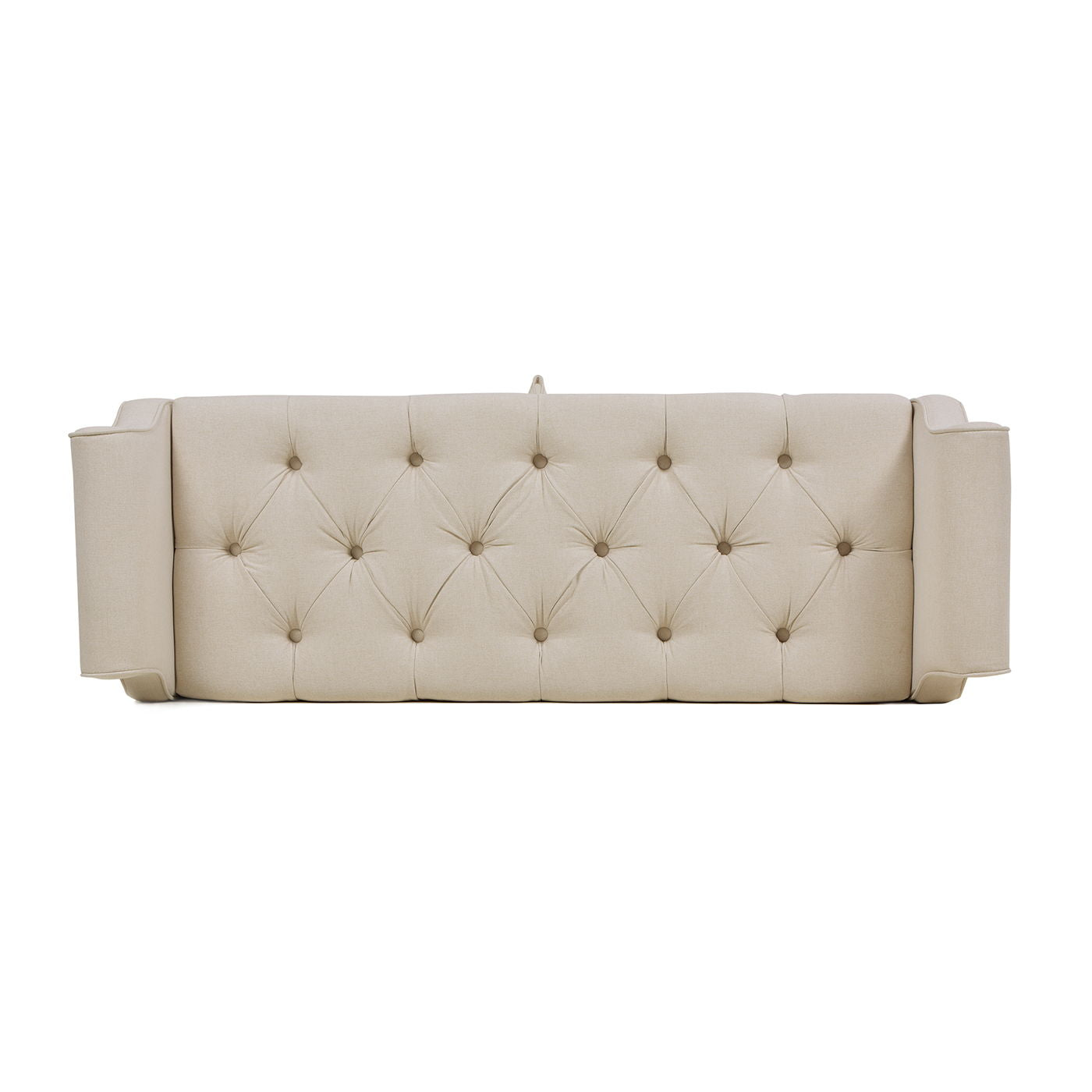 Jacqueline Tufted Roll-Arm Storage Bench beige fabric with button tufting by HouseOfZazla on Tampa Home & Garden Store