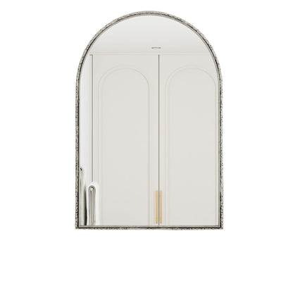 HouseOfZazla arched wall mirror with hammered silver frame and shatterproof glass on Tampa Home & Garden Store