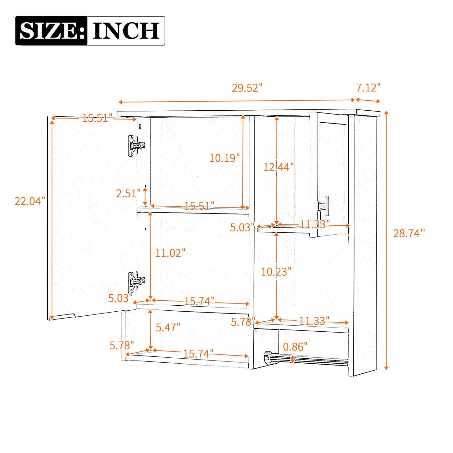 Modern Wall Mounted Bathroom Cabinet With Mirror