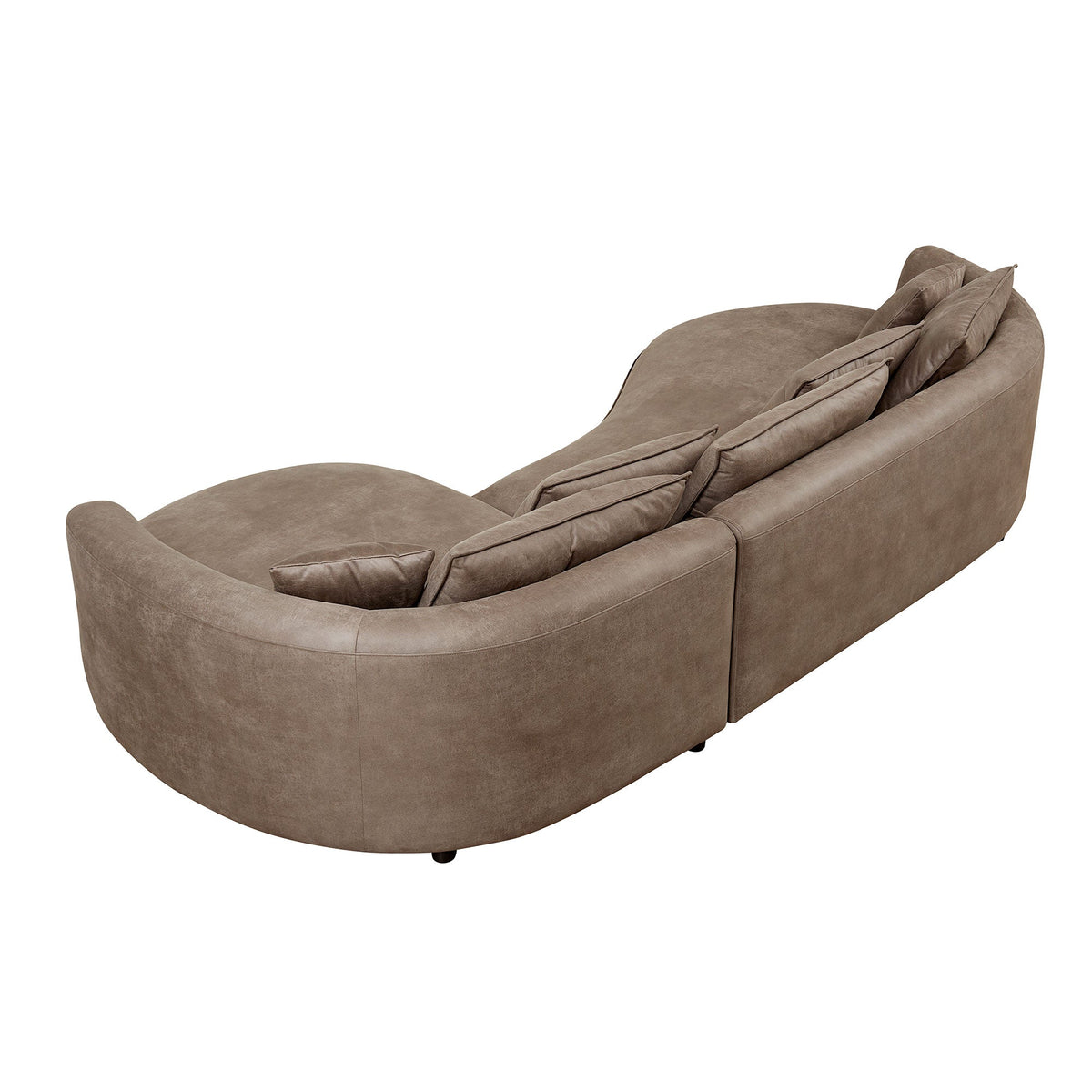 Modern Curved Sectional Sofa and the Wood Frame