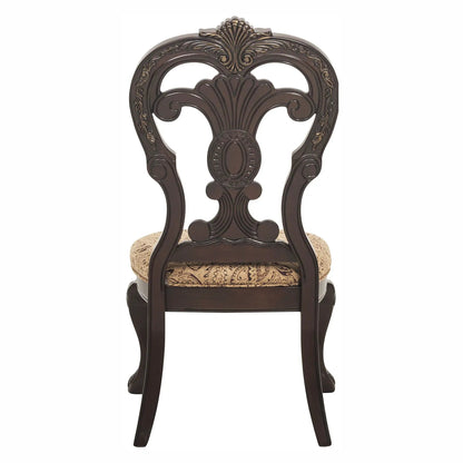 Side Chairs 2 Piece Set Cherry Upholstered Dining