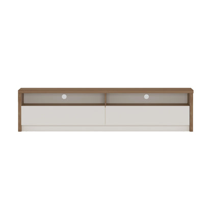 Modern 70in TV Stand with full-extension drawers in white and light brown wood veneer on Tampa Home & Garden Store