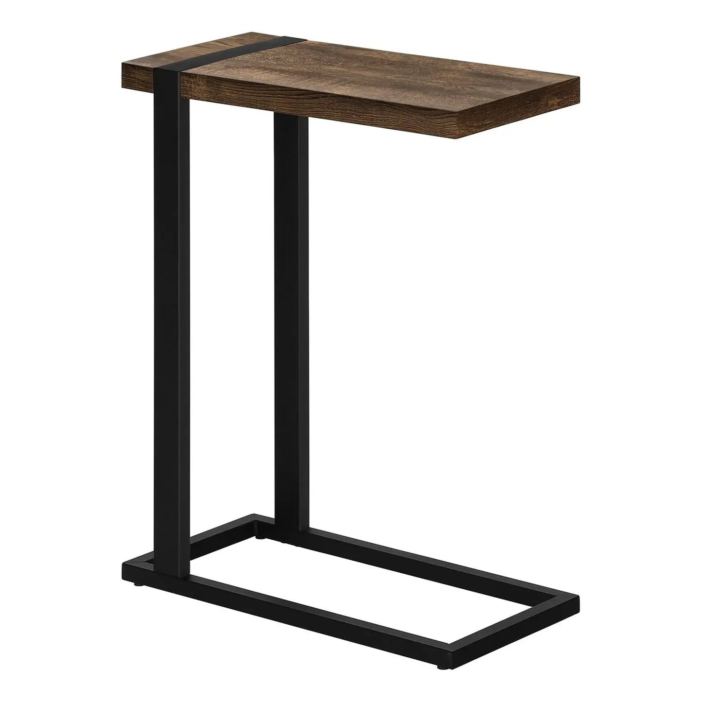 C Shaped Accent Table With Modern Wood Look