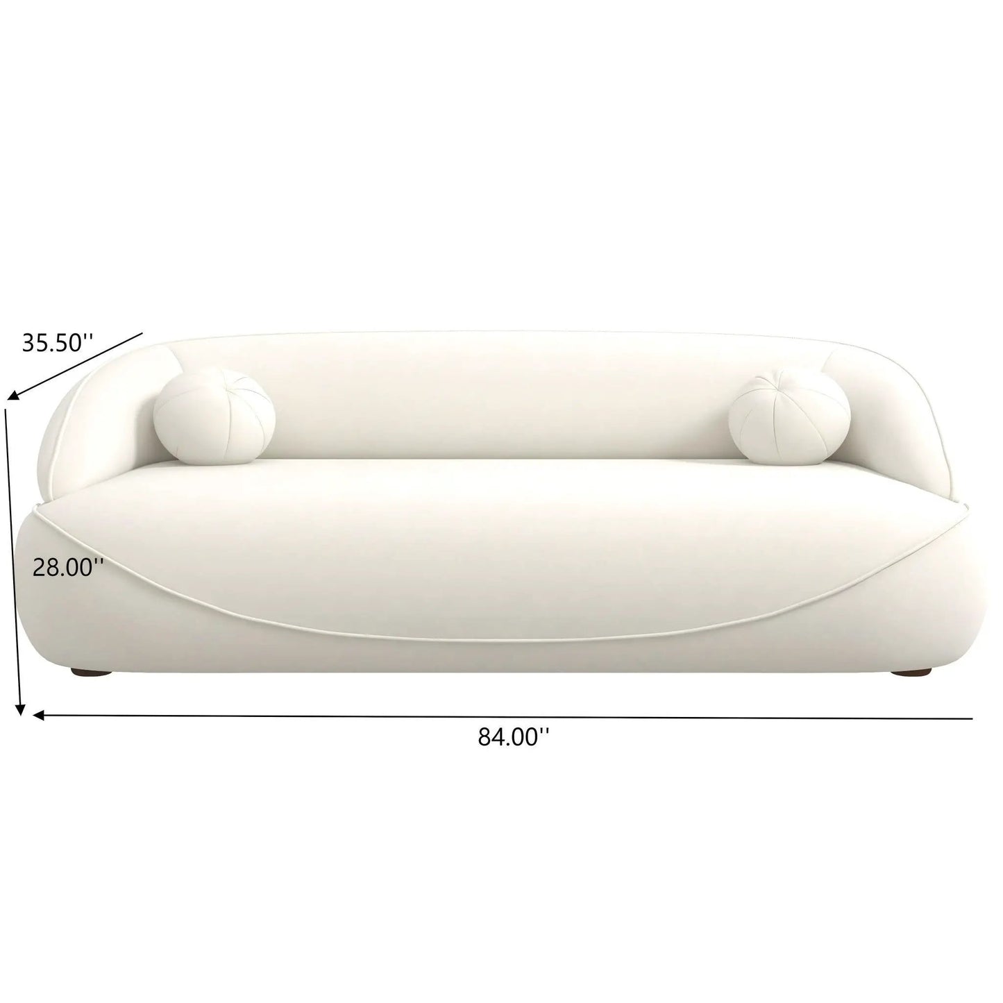 Andrew Boucle Sofa white with two bolster pillows by Unique Piece Furniture on Tampa Home & Garden Store