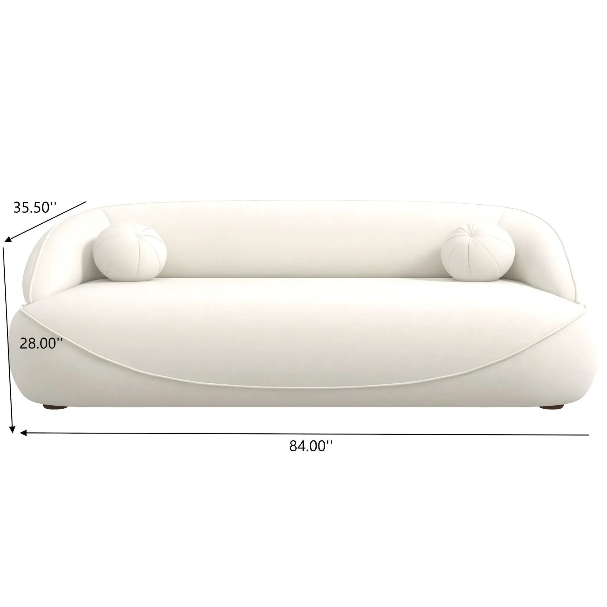 Andrew Boucle Sofa white with two bolster pillows by Unique Piece Furniture on Tampa Home & Garden Store