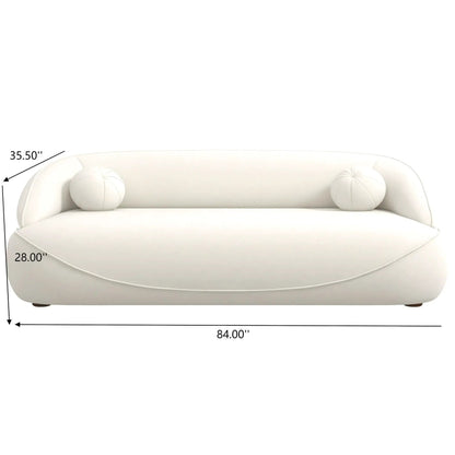 Andrew Boucle Sofa white with two bolster pillows by Unique Piece Furniture on Tampa Home & Garden Store