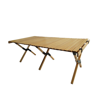 Natural Wood Foldable and Portable Dining Table