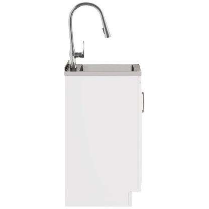 Darwin Deluxe Laundry Cabinet vanity with stainless steel sink and pull-out faucet on Tampa Home & Garden Store