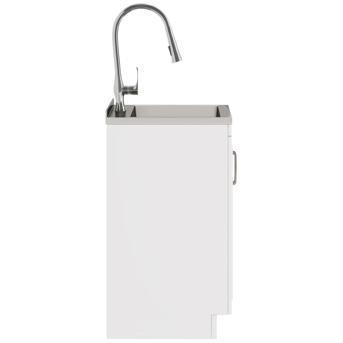 Deluxe laundry cabinet with stainless steel sink and high-arc faucet by HouseOfZazla on Tampa Home & Garden Store