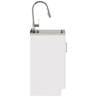 Deluxe laundry cabinet with stainless steel sink and high-arc faucet by HouseOfZazla on Tampa Home & Garden Store