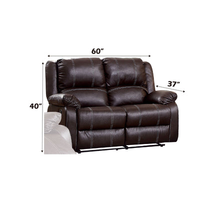Zuriel Synthetic Recliner Loveseat brown faux leather by HouseOfZazla on Tampa Home & Garden Store
