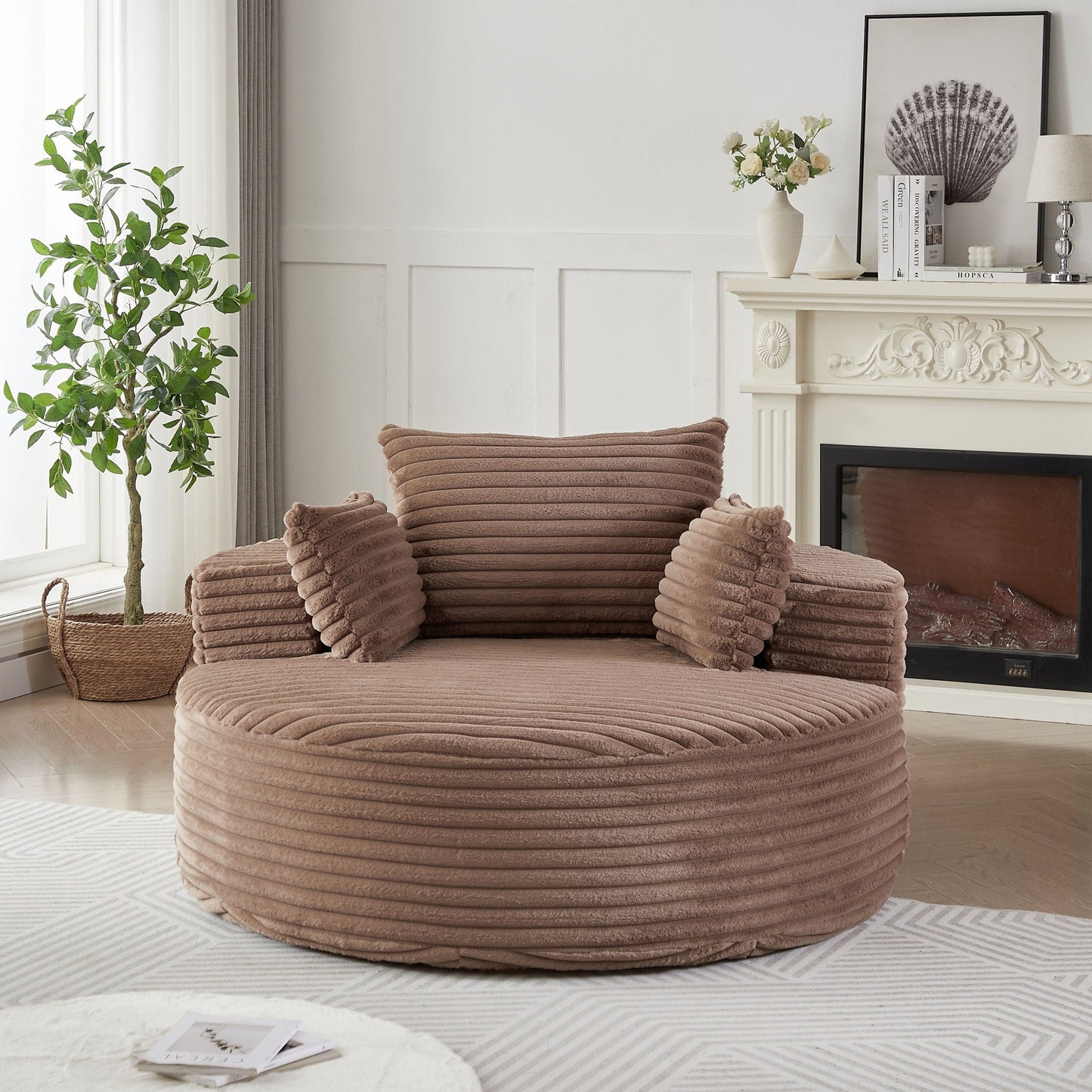 Modern single sofa with a backrest pillow