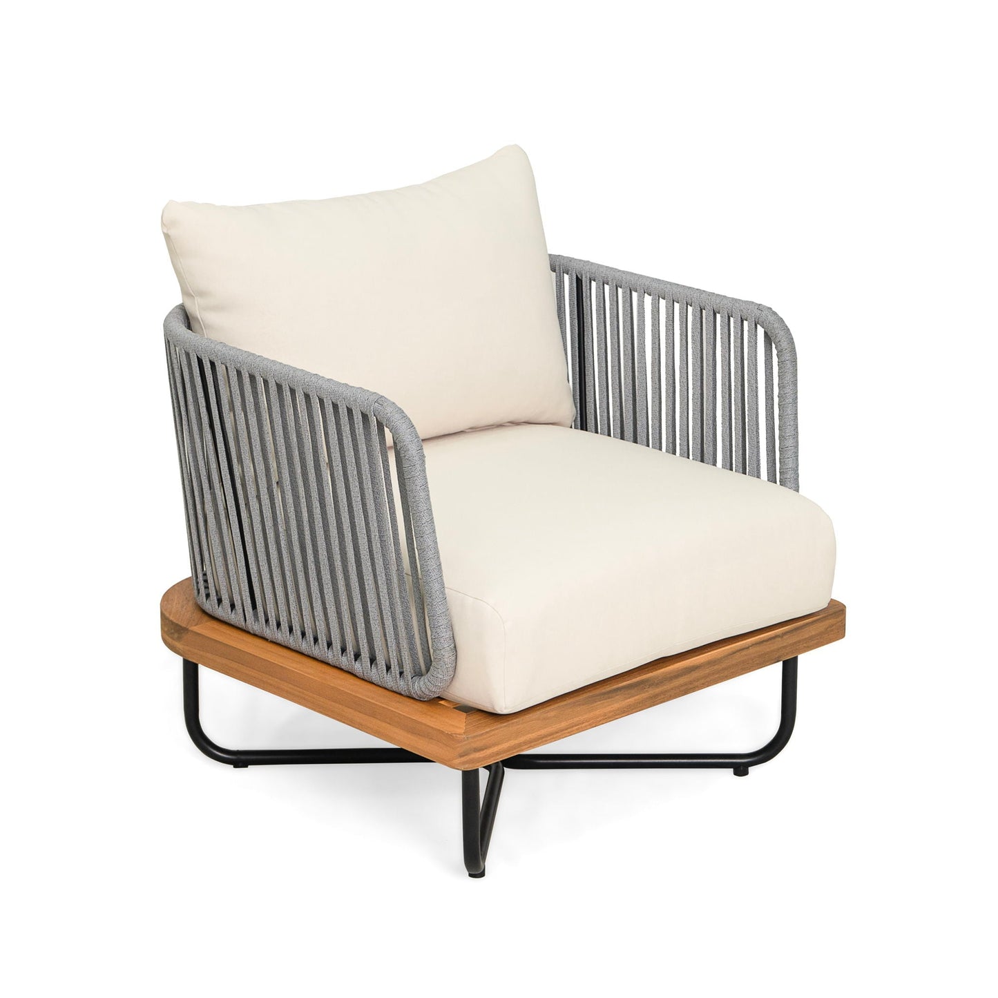 Lucca Outdoor Acacia Wood Patio Lounge Chair