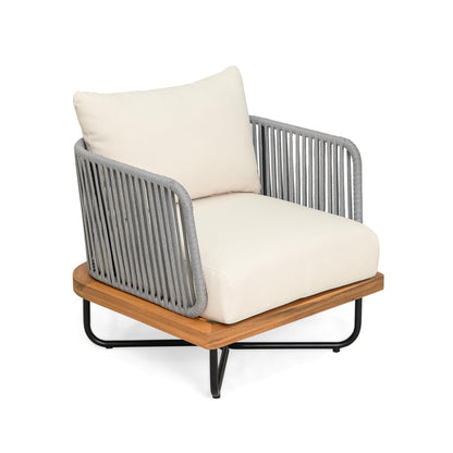 Lucca Outdoor Acacia Wood Patio Lounge Chair