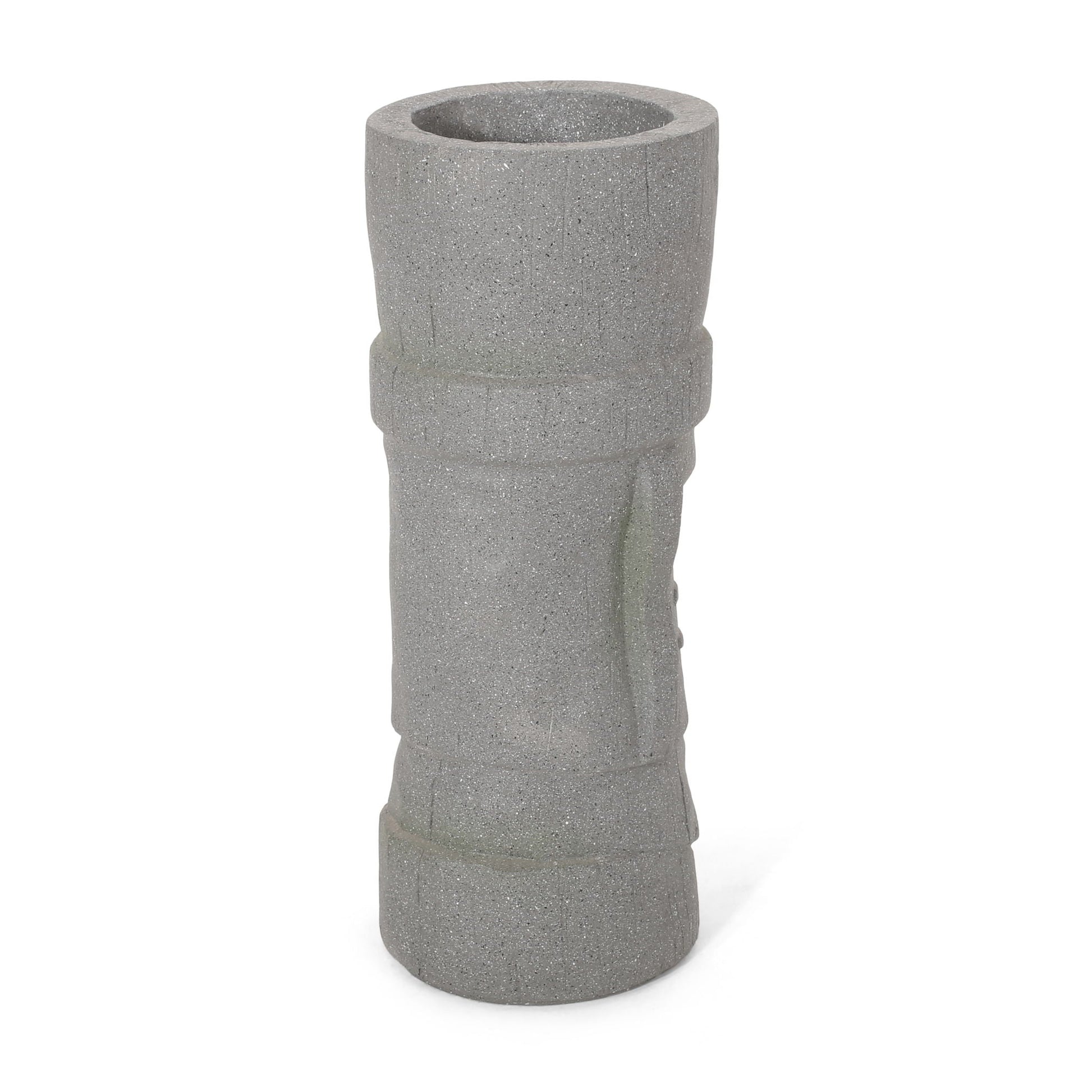 Classic flower planter magnesium oxide stone gray with speckled texture on Tampa Home & Garden Store