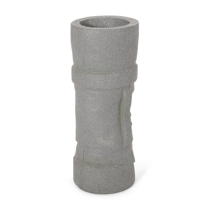Classic flower planter magnesium oxide stone gray with speckled texture on Tampa Home & Garden Store