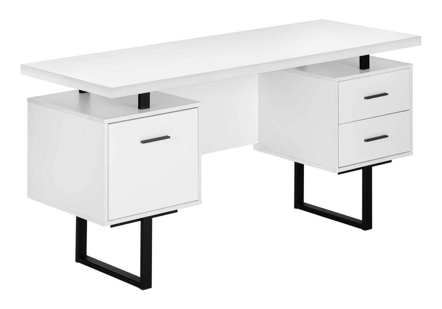 Computer desk white with dual storage drawers and black metal legs HouseOfZazla on Tampa Home & Garden Store