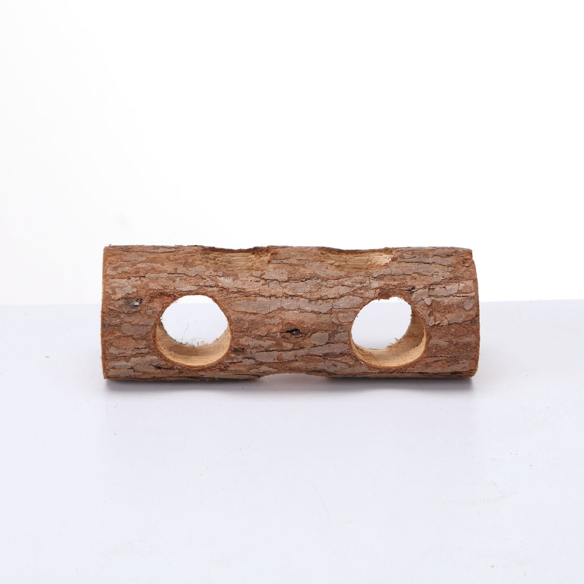 Hamster solid wood log toy block with two round holes for small pets on Tampa Home & Garden Store