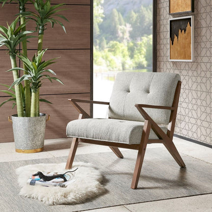 Rocket Lounge Chair with Solid Wood Frame, light gray fabric upholstery on Tampa Home & Garden Store
