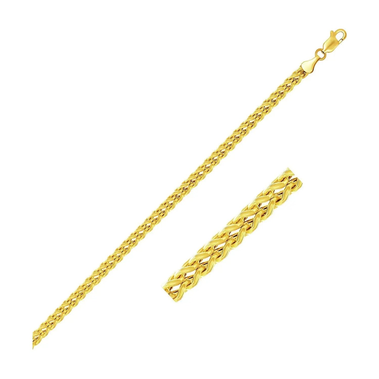 Necklace 3.2mm square Franco chain in 14k yellow gold on Tampa Home & Garden Store