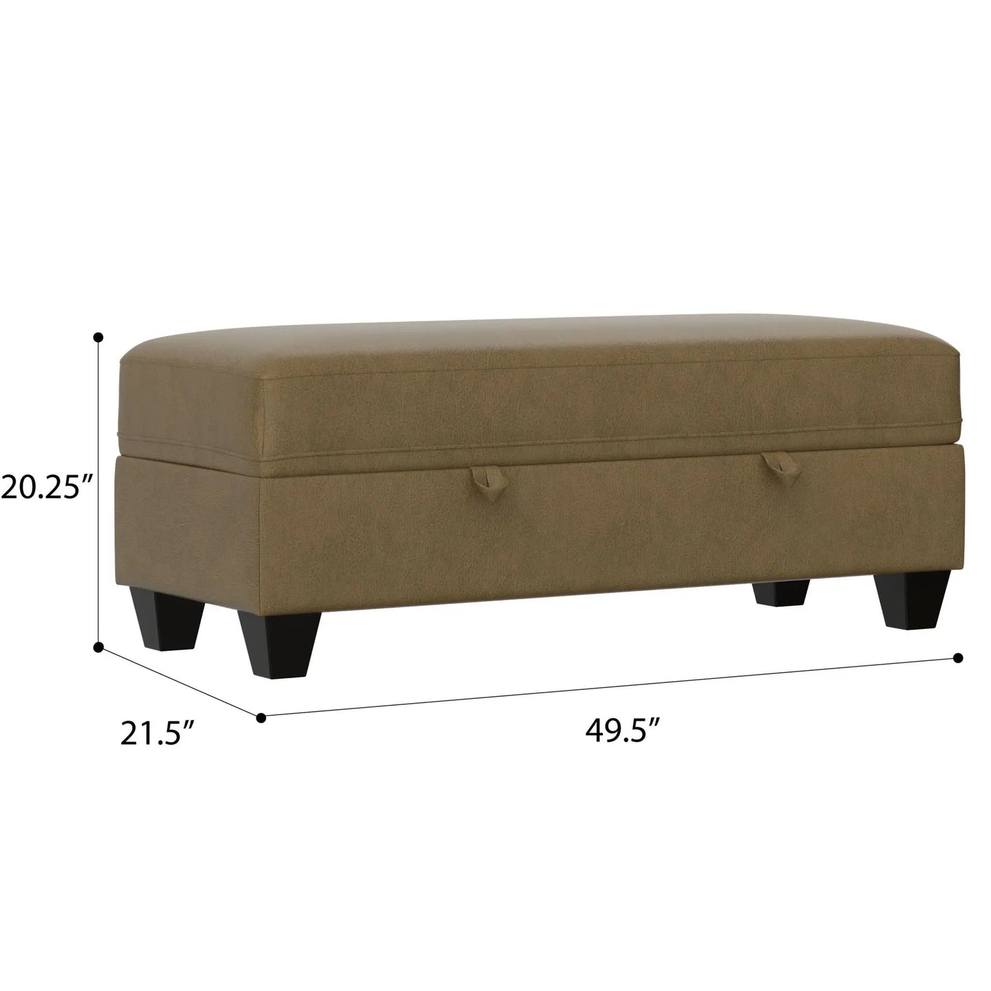 Drason storage ottoman leather with lid and side pulls by Unique Piece Furniture black legs on Tampa Home & Garden Store