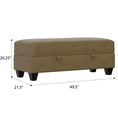 Drason storage ottoman leather with lid and side pulls by Unique Piece Furniture black legs on Tampa Home & Garden Store