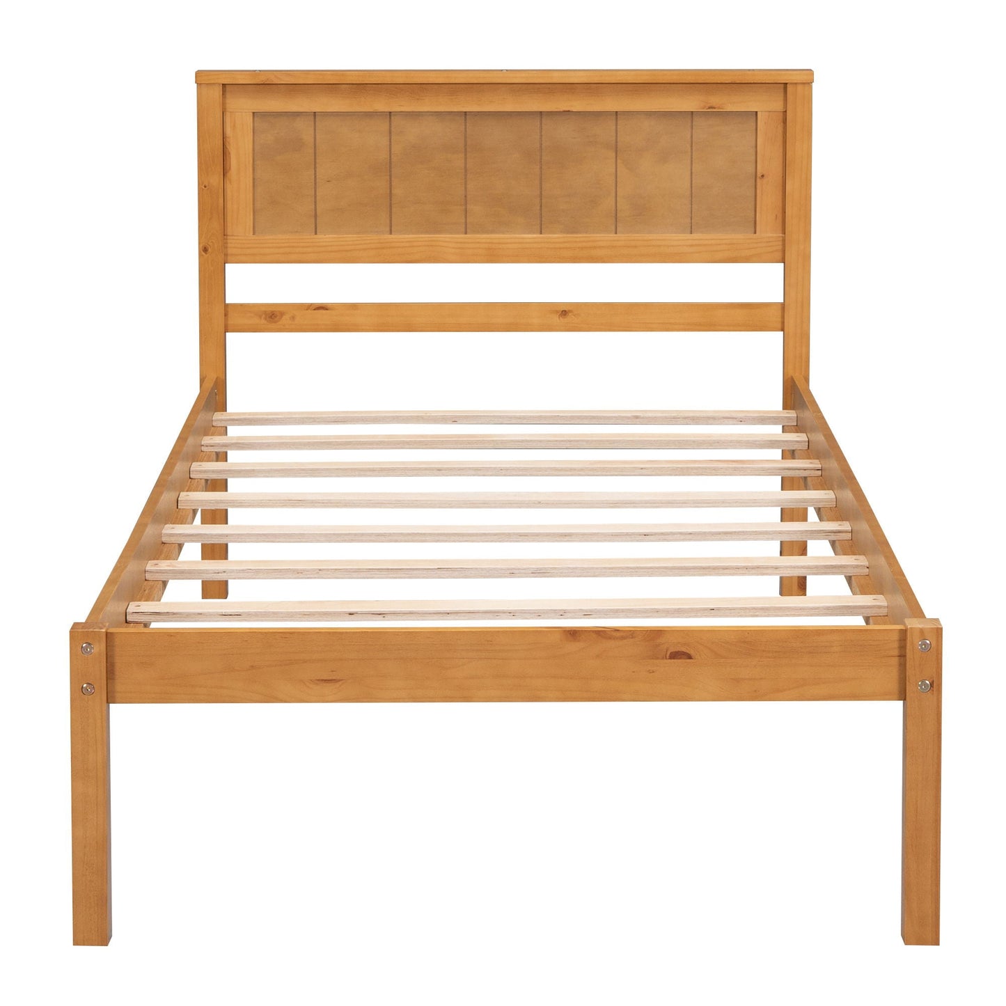 Strong Espresso Wood Platform Bed and Headboard