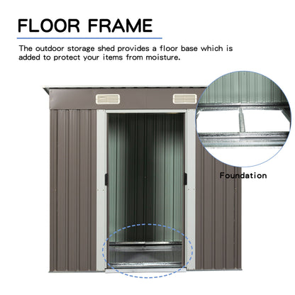 Galvanized Steel Outdoor Storage Shed and Padlock